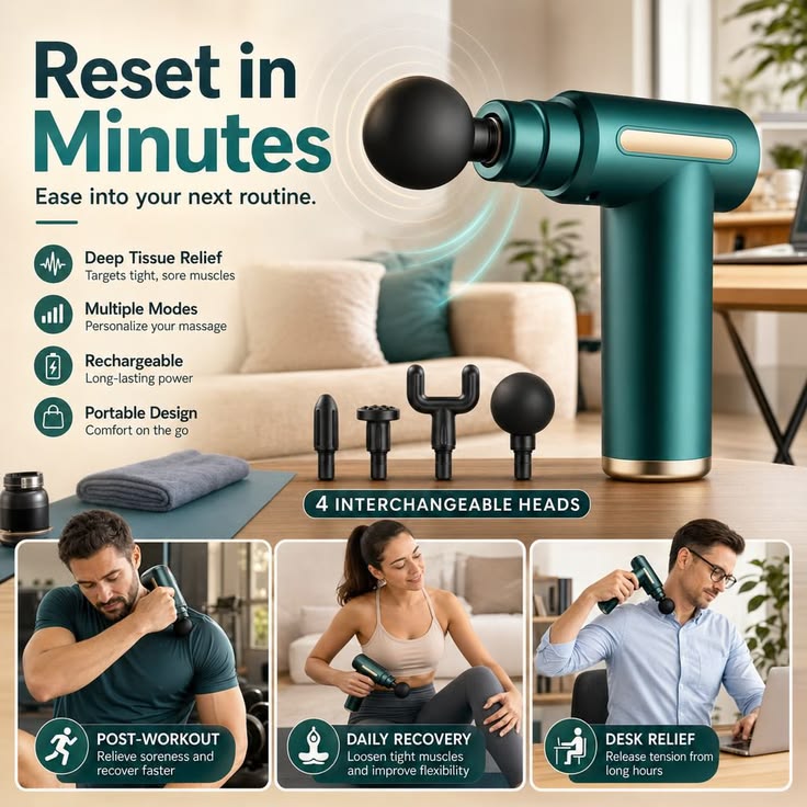 Impact Handheld Deep Tissue Percussion Gun Massager , Body Relaxation & Pain Relief.