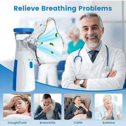 Silent Mesh Nebulizer Machine | Handheld & Travel-Friendly Vaporizer for Home & Travel